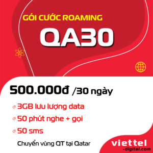 Gói roaming QA30 Viettel