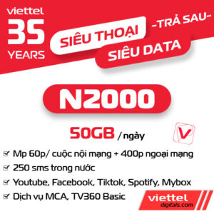 Gói cước trả sau Viettel Basic Nine N1000X