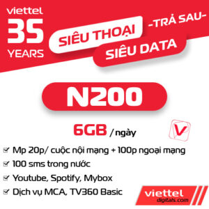 Gói cước trả sau Viettel Basic Nine N200X