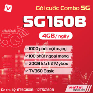 Gói cước combo 5G160B Viettel