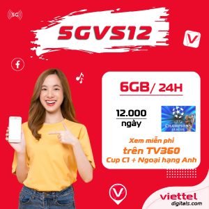 Gói cước data 5GVS12 Viettel