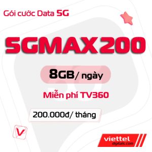 Gói cước data tháng 5GMAX200