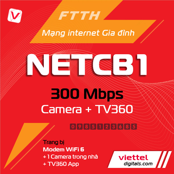 Gói combo Internet Truyền hình Camera Viettel NetCB1