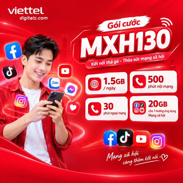 Gói cước mạng xã hội MXH130